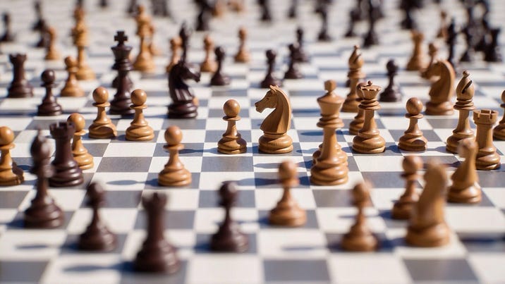 Infinite chessboard. Image generated by Grok (xAI)