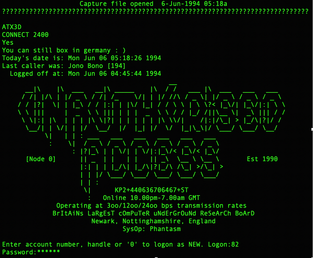 “Unauthorised” BBS, 1994, from textfiles.com