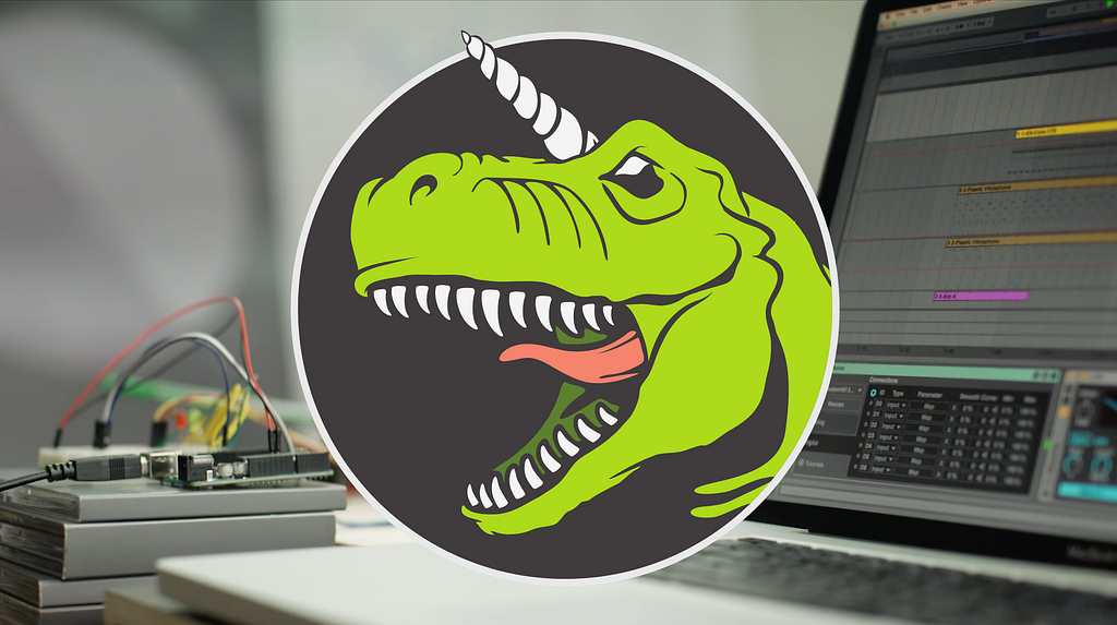 Node’s Libuv’s logo over a Max for Live Connection Kit